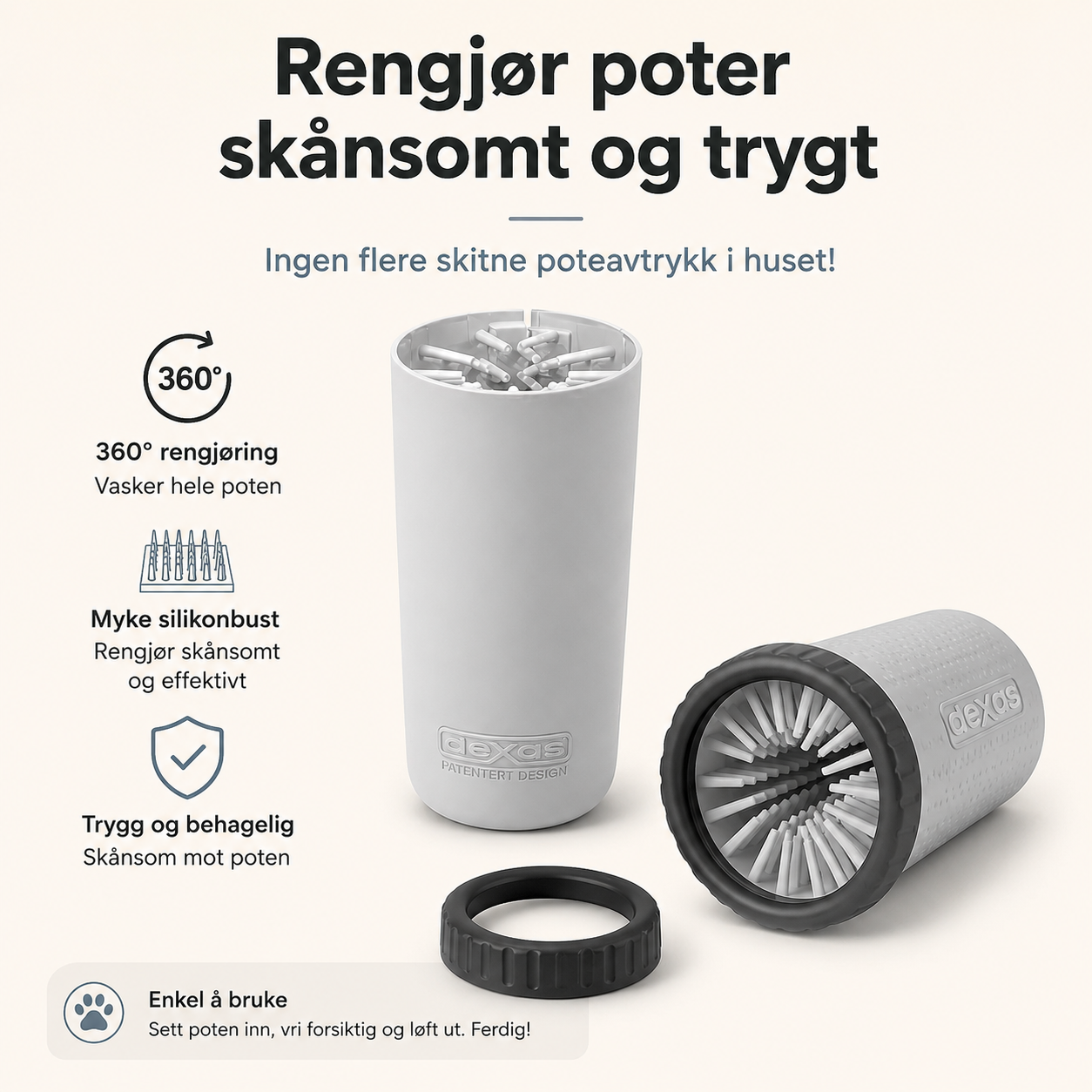 Rengjøringskopp for hundepoter